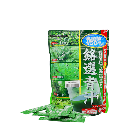RC_Aojiru_1 Gói bột rau xanh bổ sung chất sơ Meisen Aojiru (60 thanh/ gói) + 10 thanh cùng loại