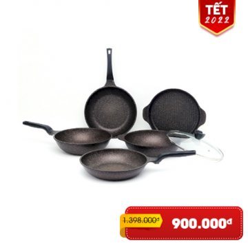 Bộ Chảo vân đá  CooCan 5 món 
