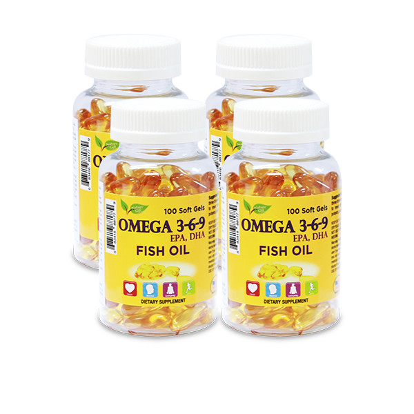 REC_Nature Gift_Bộ 4 Hộp TPBVSK Omega 3-6-9 EPA DHA Fish Oil (100 viên/hộp) + 2 Hộp TPBVSK Shark Cartilage (30 viên/ hộp) + 1 Kẹo Sâm 200gr