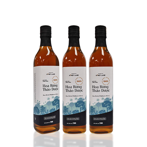 R_TGHoney_3 chai mật ong hoa Rừng Thảo Dược 730g/chai + 3 chai  mật ong hoa cỏ Điện Biên 380g/chai +1 hộp Omega 369 30 viên/hộp