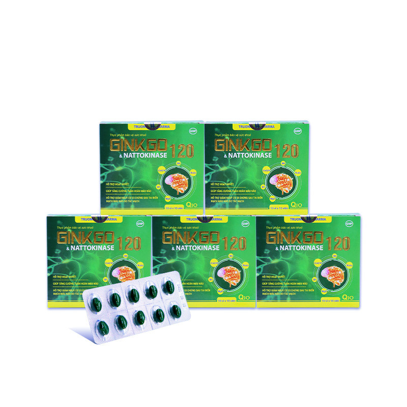 REC-TruongThoPharma-5 hộp TPCN Ginkgo & Nattokinase 120 (100 viên/hộp) + 2 hộp TPBVSK Phatongin++ Vitality 30 viên/hộp