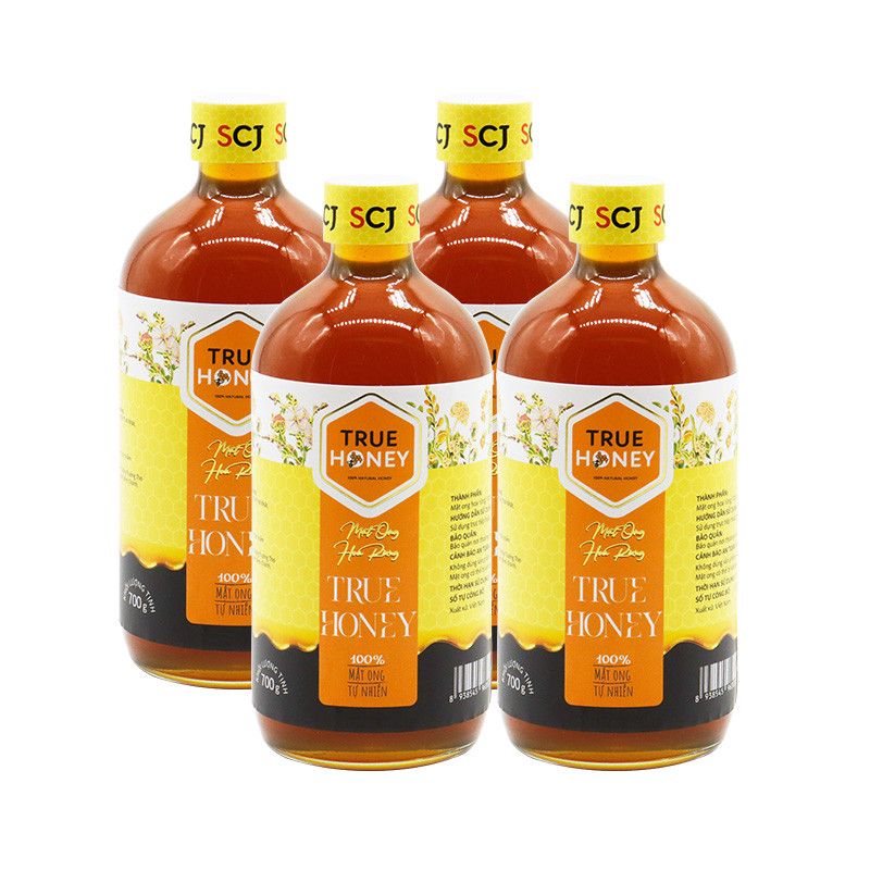 TRUE HONEY - Combo 4 chai mật ong hoa rừng (700gr/chai)  - Tặng 2 chai cùng loại