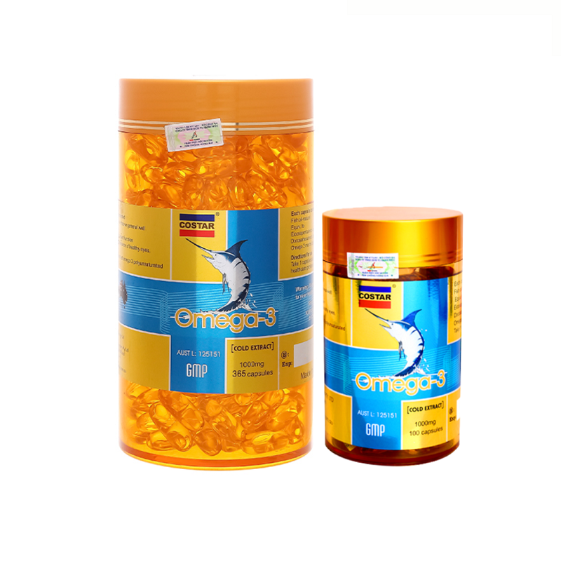 Costar_1 Hộp TPBVSK OMEGA3 365 viên/hộp +1 Hộp TPBVSK OMEGA3 100 viên/hộp + 1 Hộp TPBVSK Shark Cartilage 750mg (120 viên/hộp) +1 đôi hoa tai ngọc trai (ngẫu nhiên)
