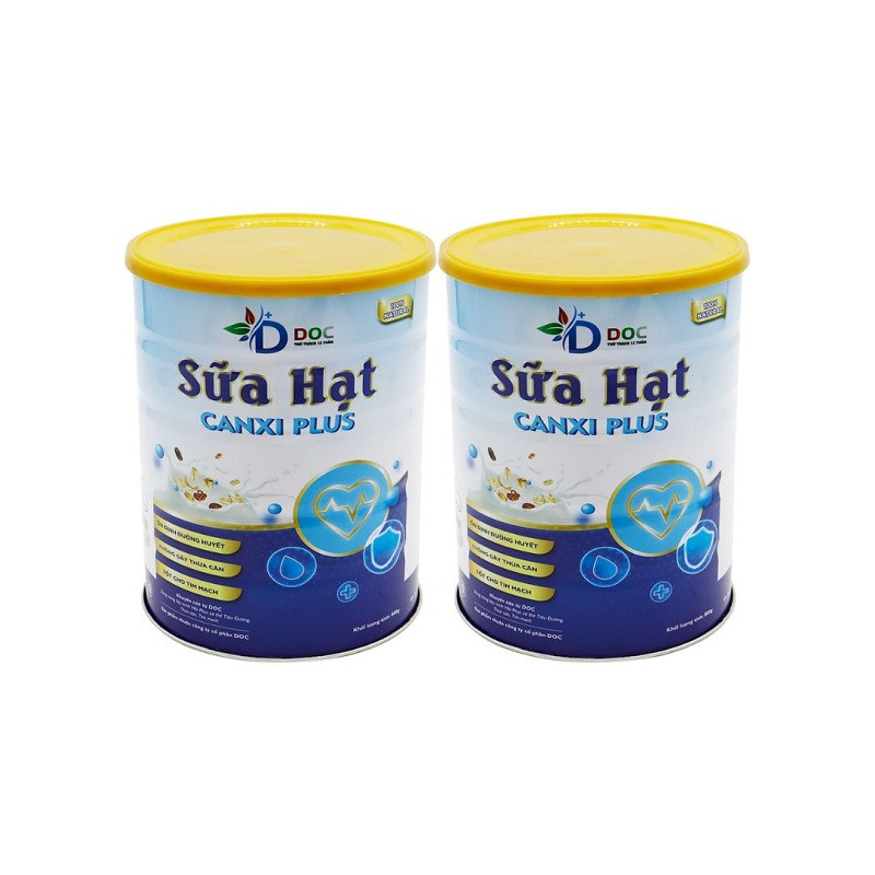 DOC-2 lon sữa hạt Canxi Plus 800g - Tặng 2 hộp Thanh dinh dưỡng rong biển 200g/ hộp