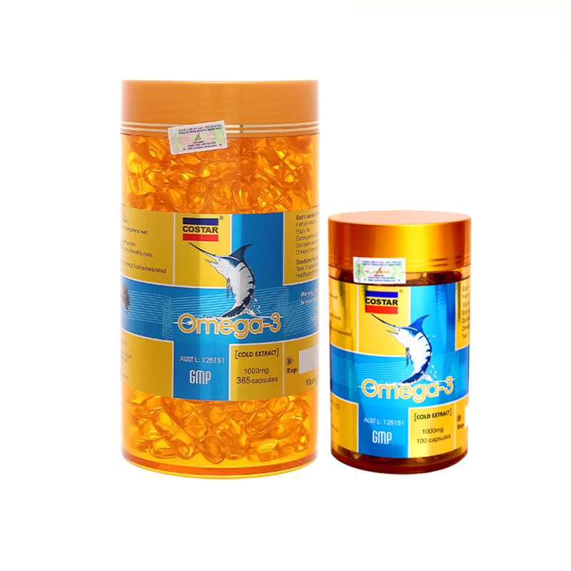 Costar - Combo 1 Hộp TPBVSK OMEGA3 (viên uống dầu cá) 365 viên/hộp + 1 Hộp 100 viên/hộp - Tặng 1 Hộp TPBVSK Shark Cartilage (viên uống sụn cá mập) 750mg 120 viên/hộp +1 đôi hoa tai ngọc trai (ngẫu nhiên)