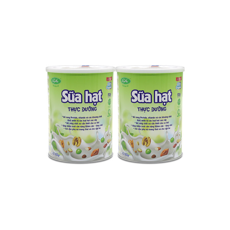 SOYNA - 2 Hộp Sữa Hạt Thực Dưỡng 800g/hộp - Tặng 2 hộp sữa bột mầm gạo lứt 400gr + 1 ly pha sữa