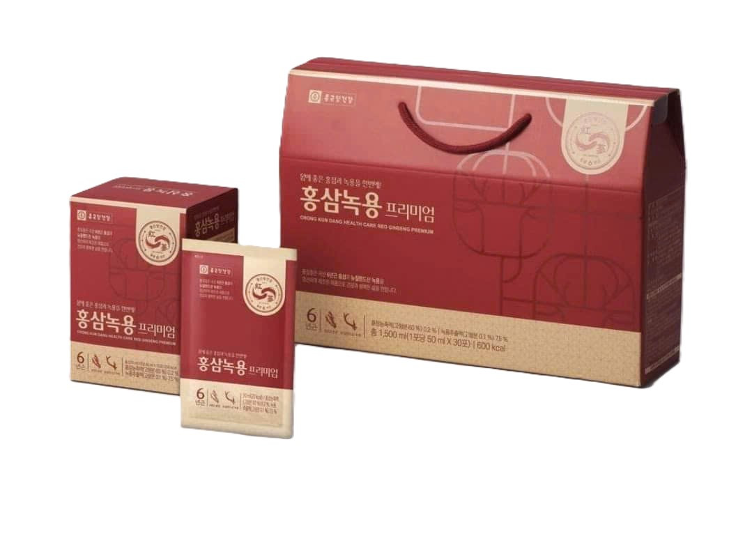 RC - Chong Kun Dang - 1 Hộp Hồng Sâm Nhung Hươu – Korean Red Ginseng & Deer Antler Velvet Premium (30 gói x 50ml)