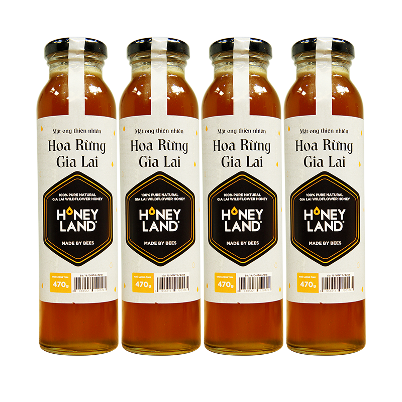 TGHONEY- Combo 4 chai mật ong hoa Rừng Gia Lai 470g/chai - Tặng 2 chai  mật ong Nam CátTiên 730g/chai+ 2 lon cá KTC Food