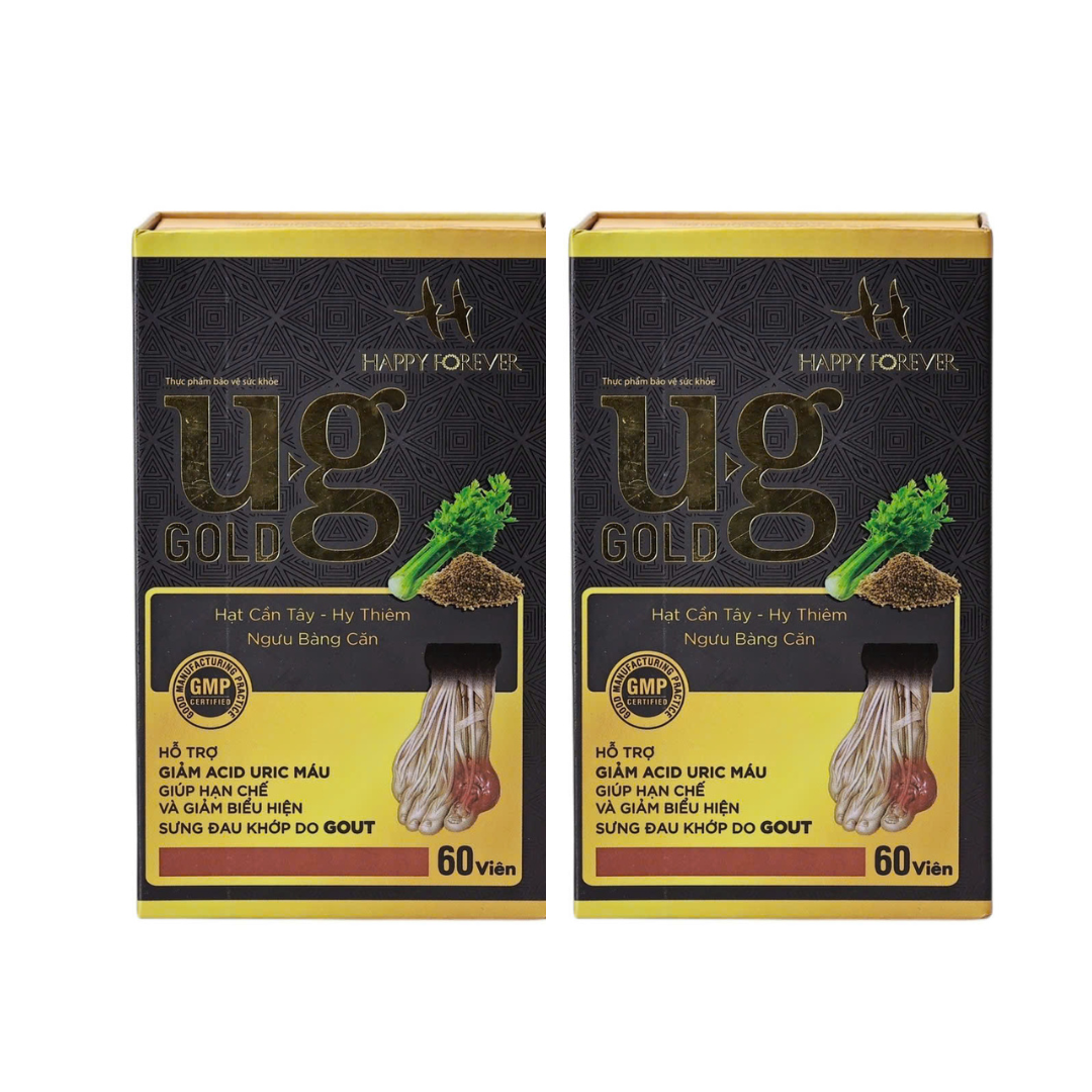 Happy Forever - Combo 2 Hộp TPBVSK U-G GOLD (60 viên/hộp) - Tặng 1 Hộp TPBVSK Shark Cartilage 750mg 30 viên + 1 TPBVSK Garlic oil 60 viên/hộp