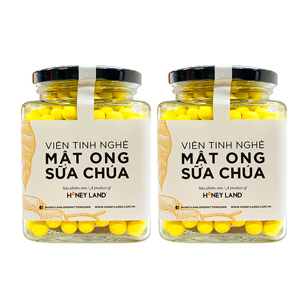 TGHONEY - Combo 2 hũ viên tinh nghệ mật ong sữa chúa 250g - Tặng 2 hũ mật ong rừng 500g/ hũ Honeyland
