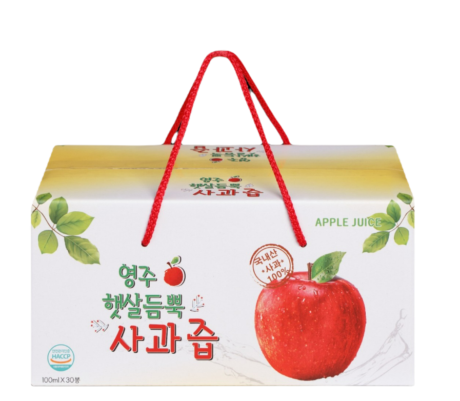 VIKO - 1 Hộp Nước ép táo nguyên chất HAEIN  (100ml/gói x 30 gói/hộp)