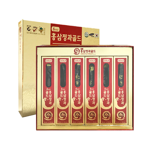 Sante - 1 hộp Sâm Củ 6 năm tuổi tẩm mật ong 300gr (50gr/củ x 6 củ/hộp) tặng 2 hộp nước hồng sâm Jingi (Gaesung Sang In Red Ginseng Jingi) (50ml/gói x 5 gói/hộp) + 1 Gói kẹo sâm đỏ cứng 200g-Korean Red Ginseng vitamin candy