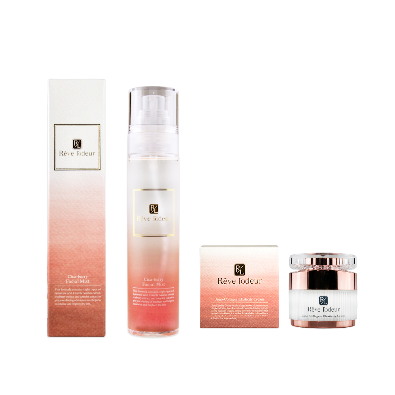 REC - Bộ Reve lodeur Cica-berry Xịt khoáng làm dịu da mặt 120ml * 1 chai + Reve lodeur Jimo-Collagen Kem đàn hồi 50g * 1 hộp