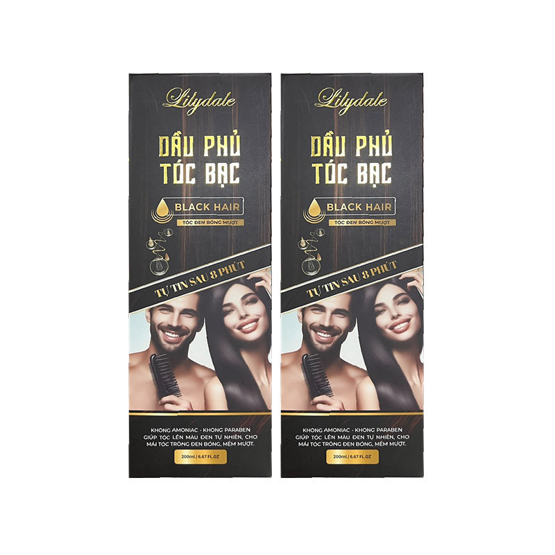 RC_LiLydale_Bộ 2 chai nhuộm tóc màu đen 200ml + 1 chai nhuộm tóc màu đen 200ml