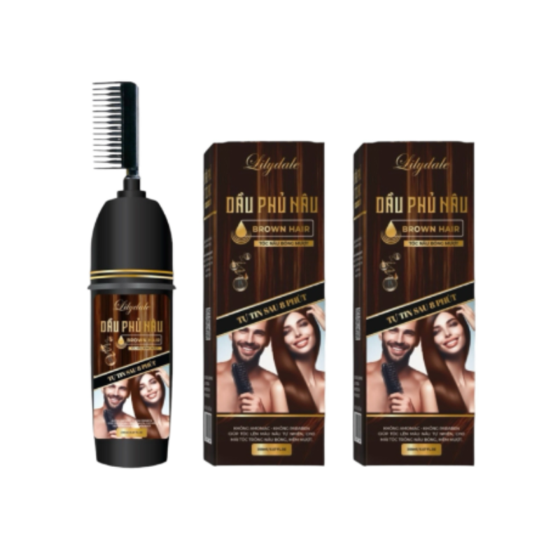 RC_LiLydale_Bộ 2 chai nhuộm tóc màu nâu  200ml + 1 chai nhuộm tóc màu nâu 200ml