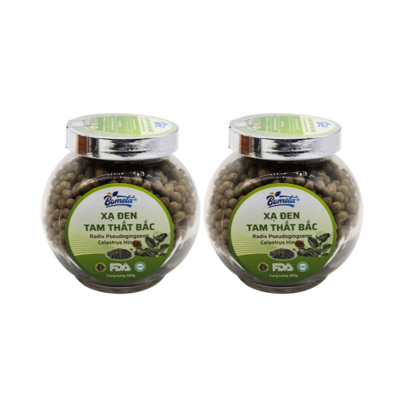 BOMETA_2 hộp Xạ Đen Tam Thất Bắc (200g/hộp) tặng 1 hộp hà thủ ô 5 trong 1 (250gr/hộp)