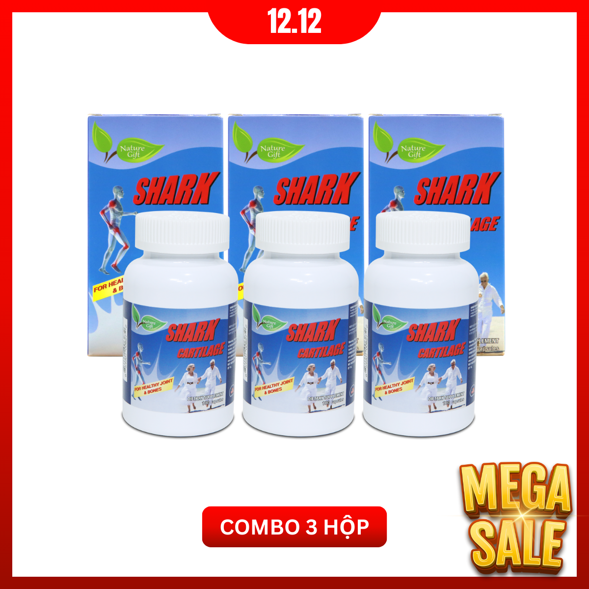 REC_Nature Gift_Combo 3 hộp TPBVSK Shark Cartilage (100 viên/hộp)