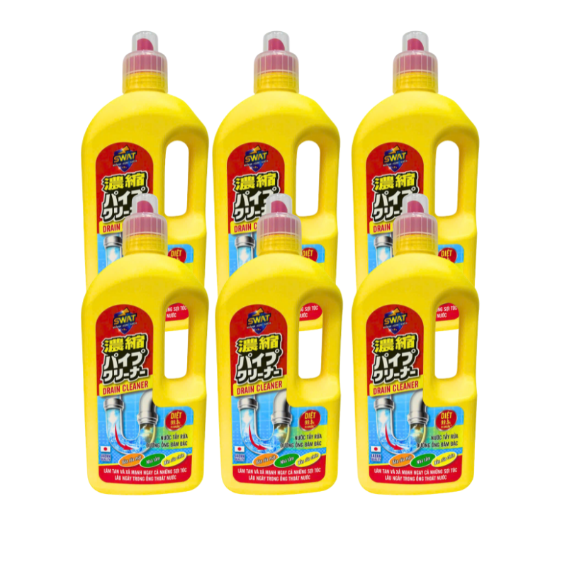 RC_SWAT_ 6 chai nước thông cống Swat 800ml + 1 rửa nhà tắm 1 lít + 1 lau đa năng 550ml