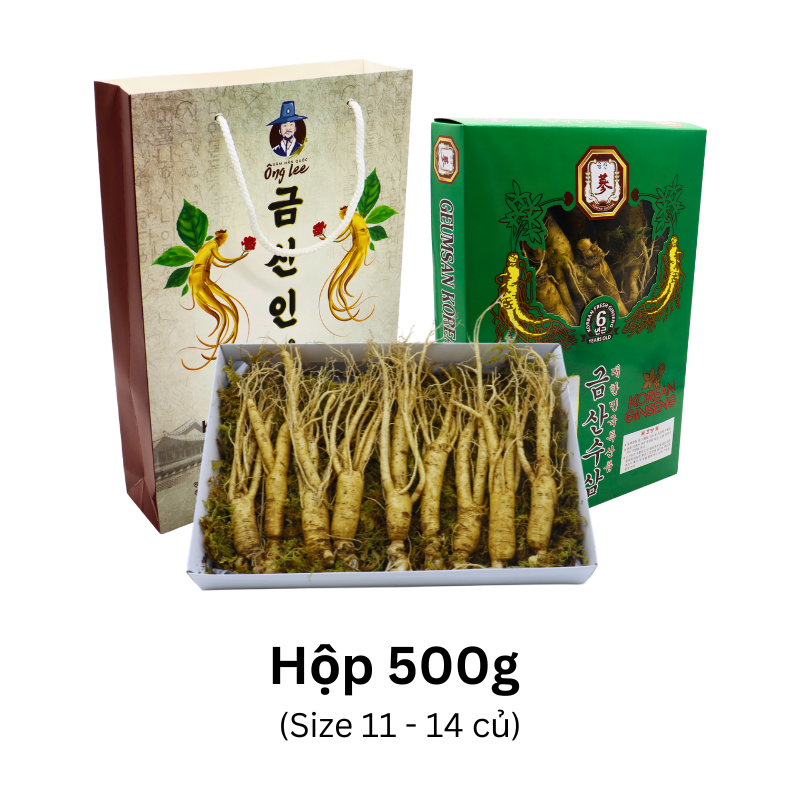 PKCK_ÔNG LEE_1 hộp Củ sâm tươi Fresh Ginseng Roots 500 gram