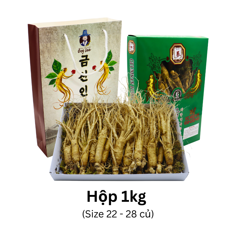 PKCK_ÔNG LEE_1 hộp Củ sâm tươi Fresh Ginseng Roots 1000 gram