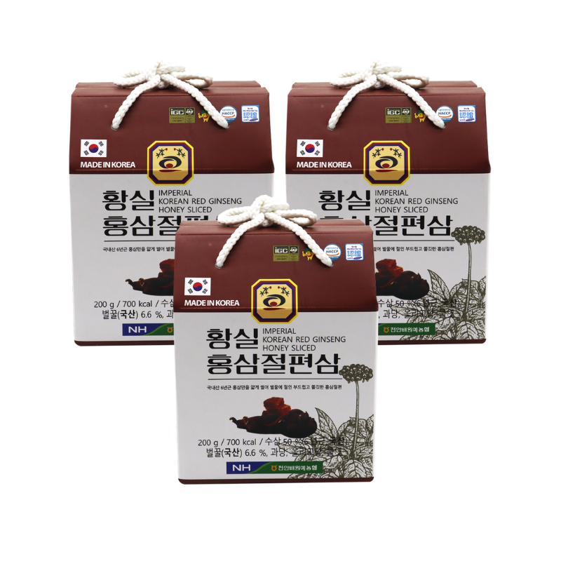 REC_LMK_3 hộp hồng sâm thái lát tẩm mật ong 200g/ hộp + 1 hộp trà sâm Wongin-T 100 gói