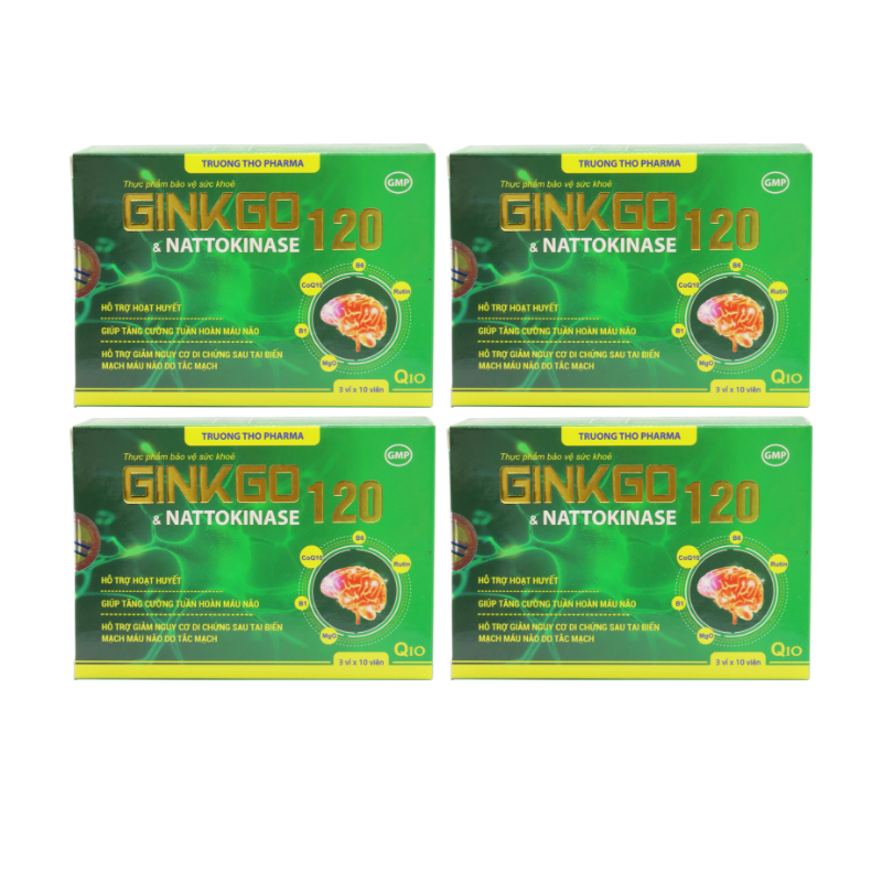 TRUONGTHOPHARMA - Combo 4 hộp TPCN Ginkgo & Nattokinase 120 (100 viên/hộp) + 1 hộp TPCN Ginkgo & Nattokinase 120 (100 viên/hộp) (Bổ não)