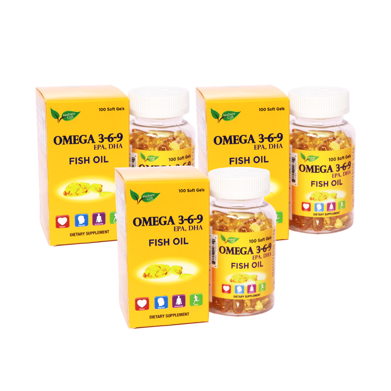 REC-Nature Gift_Combo 3 hộp TPBVSK Omega 369 EPA DHA Fish Oil (100 viên/hộp) + 1 hộp Green Living Bổ Não (60 viên)