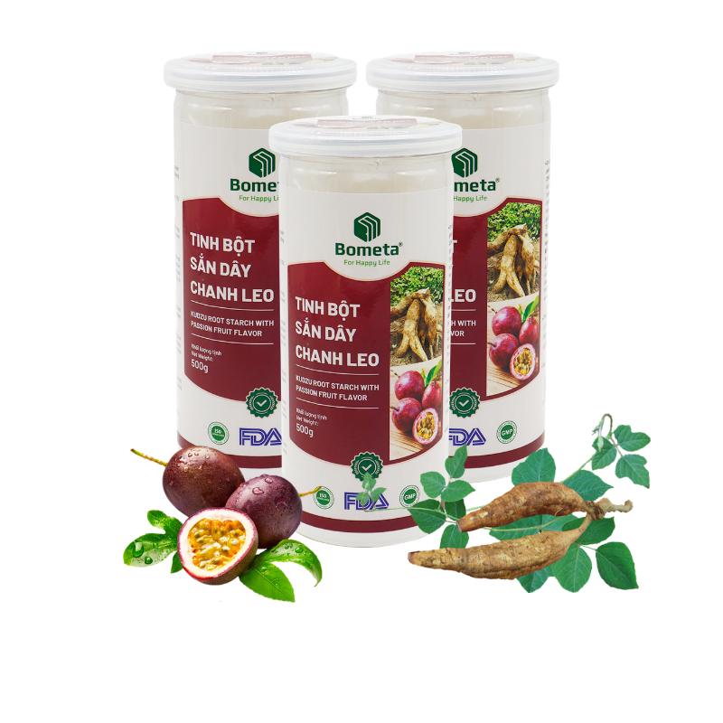 [GG] REC_BOMETA_3 hũ Tinh Bột Sắn Dây Chanh Leo (500g/hũ) tặng 1 hũ Tinh Bột Sắn Dây Chanh Leo (500g/hũ) + 2 hộp Trà Mát Gan Bometa (30 túi x 3g/túi)