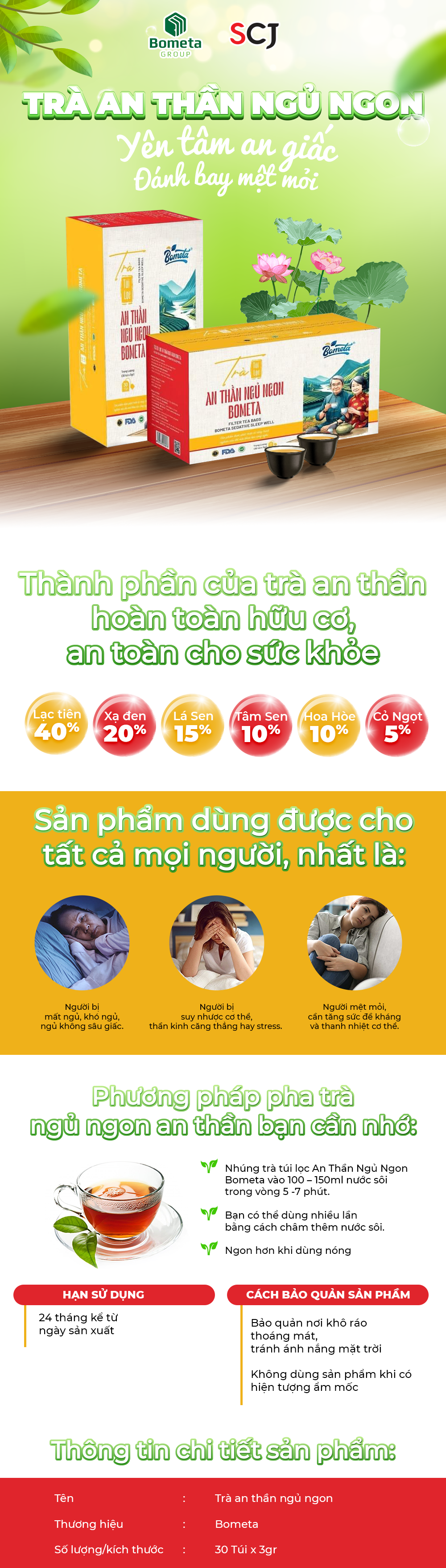 trà ngủ ngon bometa