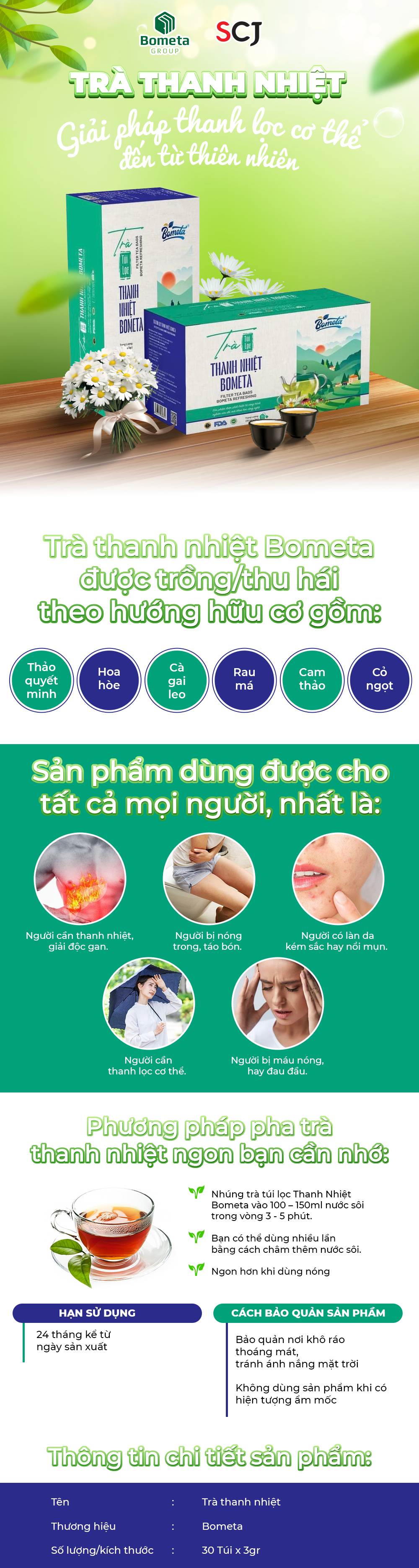 trà thanh nhiệt bometa